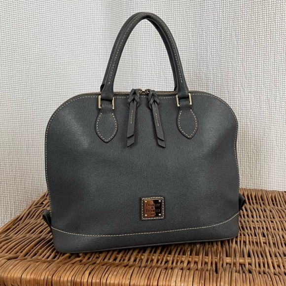 Dooney & Bourke Handbags - Dooney and Bourke Gray Saffiano Leather Zip Satchel.. NWOT.. never been used..